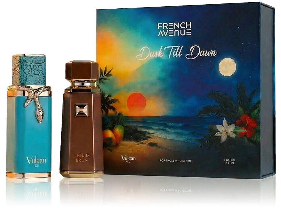 French Avenue Dusk Till Dawn Gift Set Vulcan Feu 100ml + Liquid Brun 100ml Set
