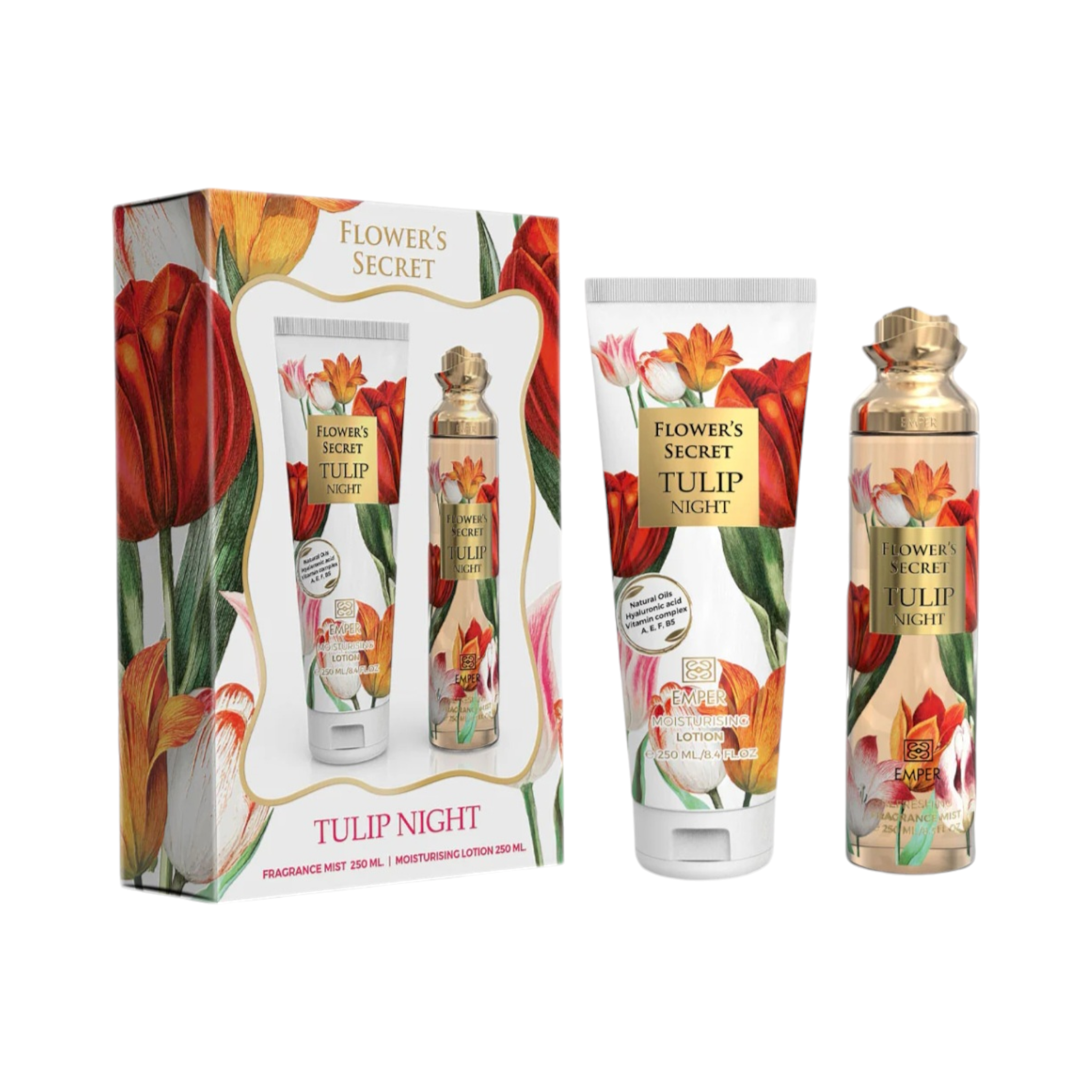 Coffret cadeau Emper Flower's Secret Tulip Night - coffret cadeau 2 en 1 ml - BEAUTY PLATZ