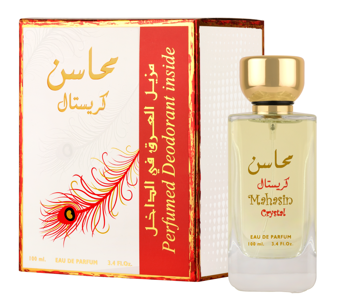 Lattafa Perfume Mahasin Crystal RED + Deodorant Eau de Parfum 100ml