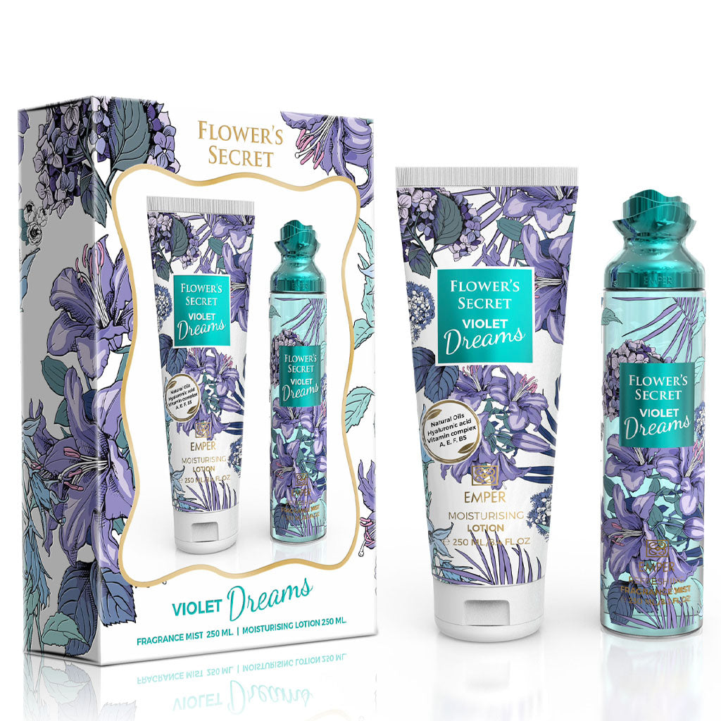Coffret cadeau Emper Flower's Secret Violet Dreams - coffret cadeau 2 en 1 ml - BEAUTY PLACE